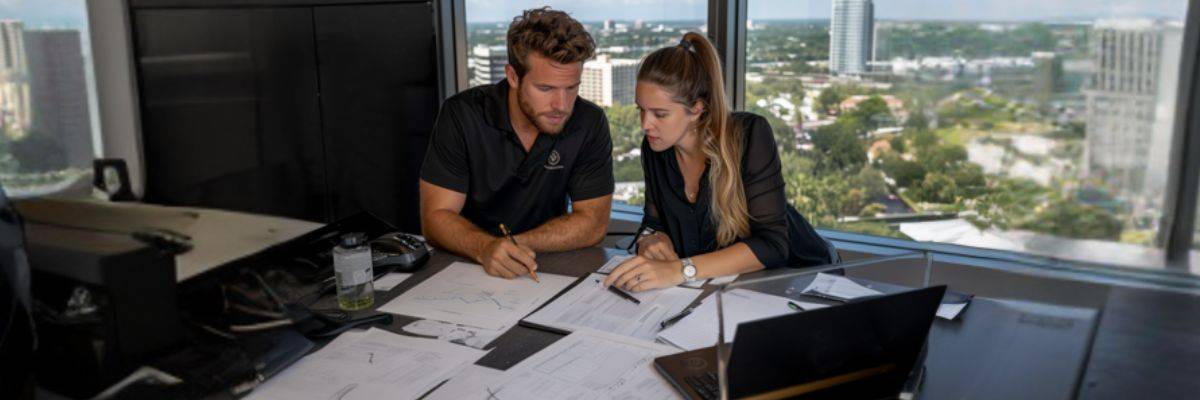 Tampa Branding agency. Branding professionals working on brand identity concepts in a modern Tampa office.