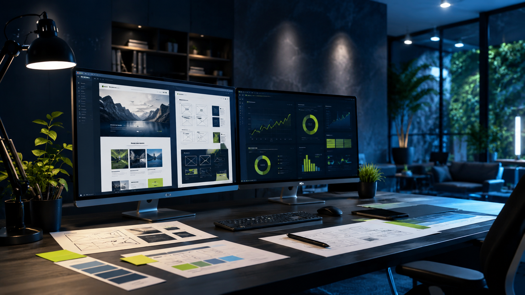 Performance driven website design workspace with UX strategy and analytics